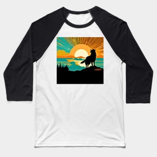 Border Collie Vintage Sunset Baseball T-Shirt